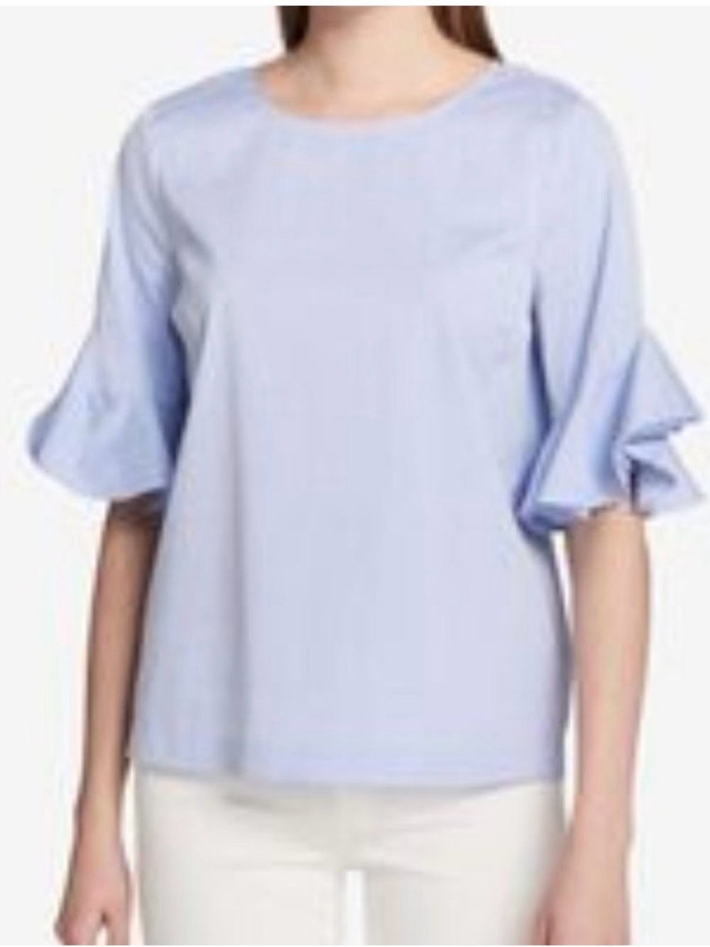 Calvin Klein Light Blue Ruffle Sleeve Top Sz.M